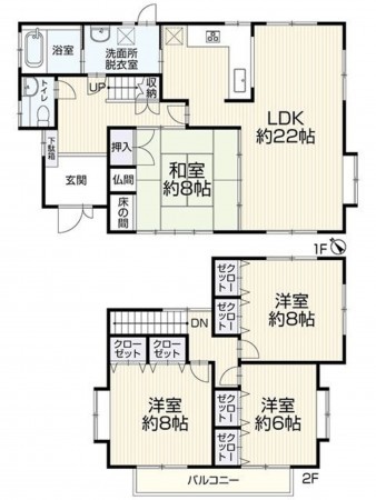 糟屋郡新宮町下府、中古一戸建ての間取り画像です