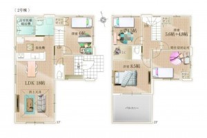 古賀市千鳥、新築一戸建ての間取り画像です