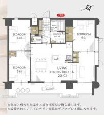福岡市東区和白、マンションの間取り画像です