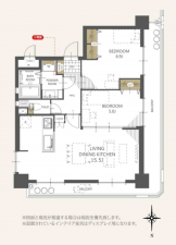福岡市東区奈多、マンションの間取り画像です