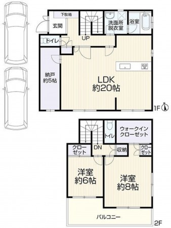 古賀市舞の里、中古一戸建ての間取り画像です