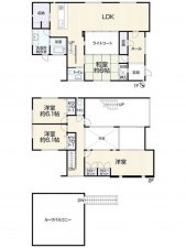 福岡市東区香椎駅東、中古一戸建ての間取り画像です