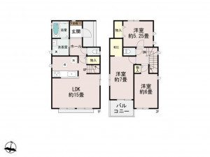 福岡市東区青葉、新築一戸建ての間取り画像です