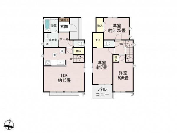 福岡市東区青葉、新築一戸建ての間取り画像です