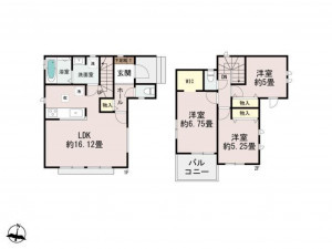 福岡市東区青葉、新築一戸建ての間取り画像です