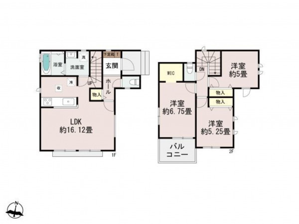福岡市東区青葉、新築一戸建ての間取り画像です