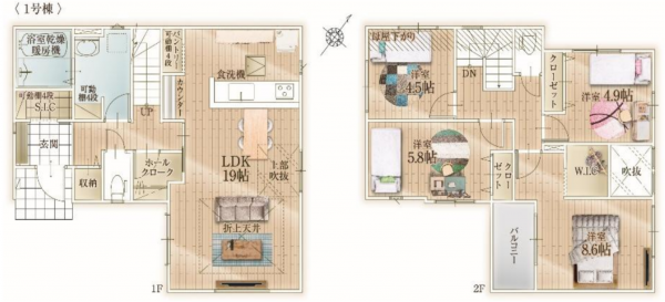 福岡市東区若宮、新築一戸建ての間取り画像です