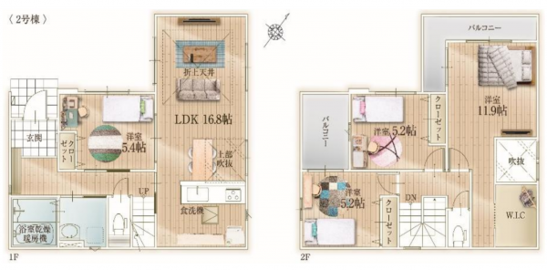 福岡市東区若宮、新築一戸建ての間取り画像です