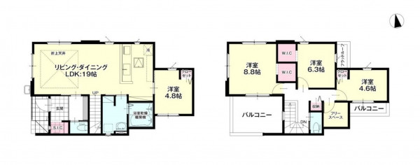 古賀市天神、新築一戸建ての間取り画像です