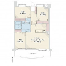 古賀市久保、マンションの間取り画像です