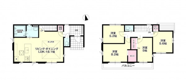 福岡市東区八田、新築一戸建ての間取り画像です