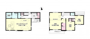 福岡市東区八田、新築一戸建ての間取り画像です