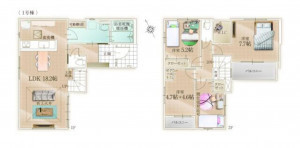 糟屋郡新宮町夜臼、新築一戸建ての間取り画像です