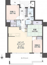 福岡市東区香椎照葉、マンションの間取り画像です