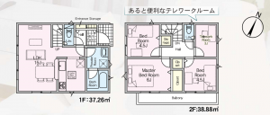 福岡市東区塩浜、新築一戸建ての間取り画像です