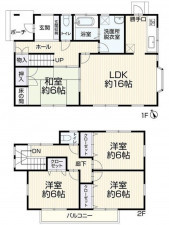 福岡市東区美和台、中古一戸建ての間取り画像です