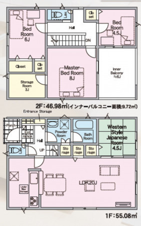 福岡市東区西戸崎、新築一戸建ての間取り画像です
