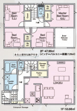 福岡市東区西戸崎、新築一戸建ての間取り画像です