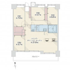 福岡市東区御島崎、マンションの間取り画像です