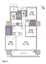 福岡市東区水谷、マンションの間取り画像です