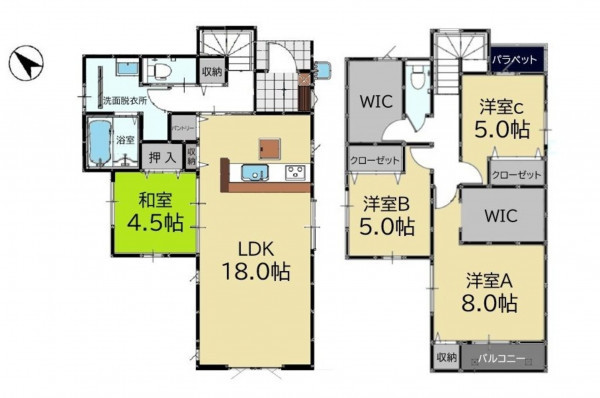 糟屋郡新宮町新宮東、新築一戸建ての間取り画像です