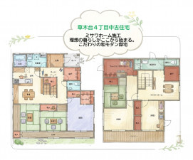 いわき市草木台、中古一戸建ての間取り画像です