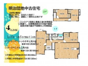 いわき市明治団地、中古一戸建ての間取り画像です