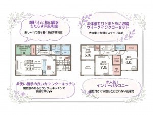 いわき市平南白土、新築一戸建ての間取り画像です