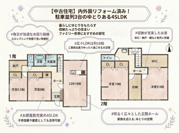 いわき市中央台飯野、中古一戸建ての間取り画像です