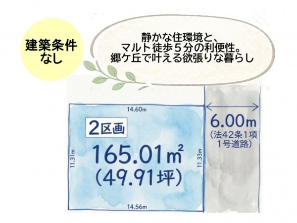 いわき市郷ケ丘、土地の間取り画像です