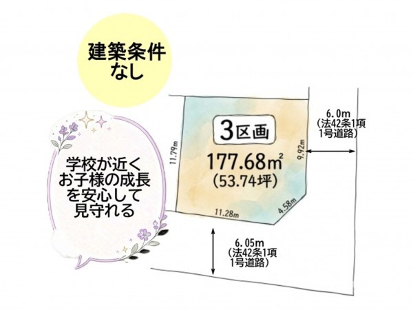 いわき市郷ケ丘、土地の間取り画像です