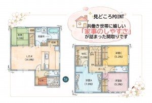 いわき市小名浜、新築一戸建ての間取り画像です