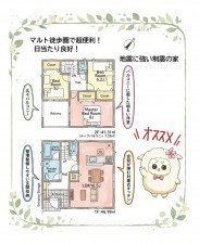 いわき市常磐下湯長谷町、新築一戸建ての間取り画像です