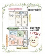 いわき市常磐下湯長谷町、新築一戸建ての間取り画像です