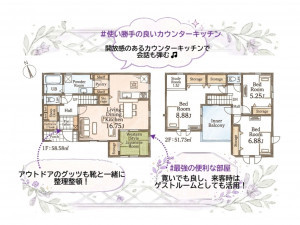いわき市好間町上好間、新築一戸建ての間取り画像です