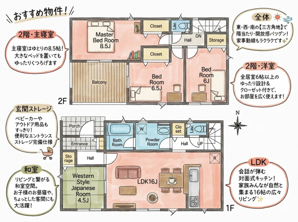いわき市平谷川瀬、新築一戸建ての間取り画像です