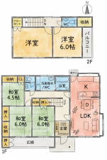 いわき市若葉台、中古一戸建ての間取り画像です