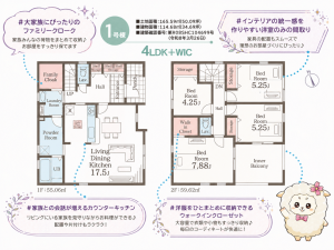 いわき市自由ケ丘、新築一戸建ての間取り画像です