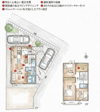 いわき市内郷御台境町、新築一戸建ての間取り画像です