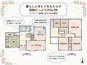いわき市中央台鹿島、中古一戸建ての間取り画像です