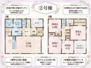 いわき市小島町、新築一戸建ての間取り画像です