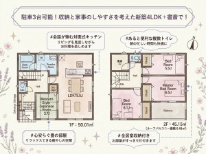 いわき市内郷高坂町、新築一戸建ての間取り画像です