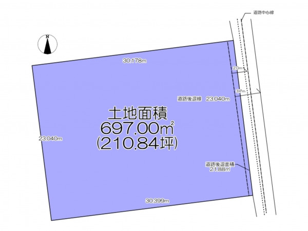 いわき市好間町下好間、土地の間取り画像です