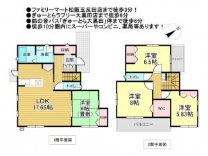 松阪市五反田町、新築一戸建ての間取り画像です