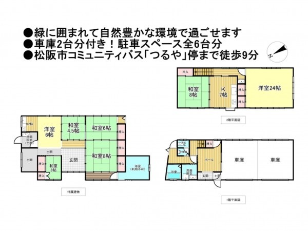 松阪市飯高町宮本、中古一戸建ての間取り画像です