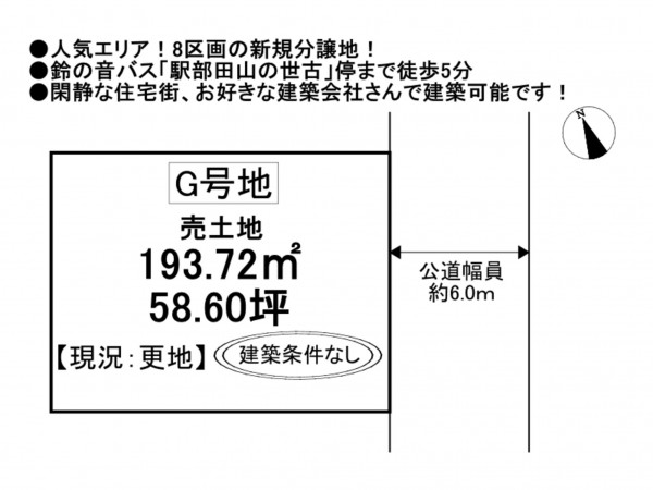 松阪市駅部田町、土地の間取り画像です