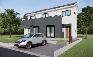 松阪市山室町、新築一戸建ての完成予想図（外観）画像です