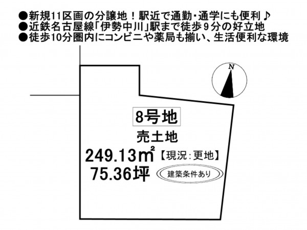 松阪市嬉野野田町、土地の間取り画像です