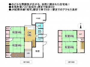 多気郡多気町、中古一戸建ての間取り画像です