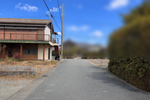松阪市大黒田町、土地の前面道路を含む現地写真画像です